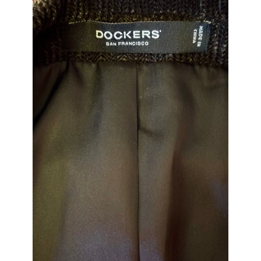 Dockers Mens Dark Gray Herringbone Corduroy Blazer Sport Coat 42L 100% Cotton